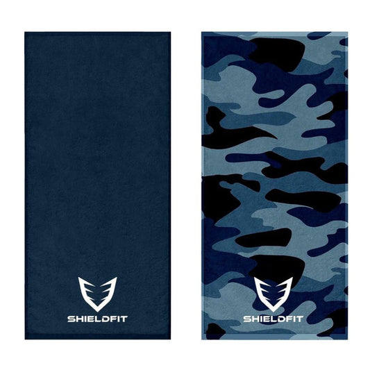 Antibacterial Gym Towel: Blue Camo