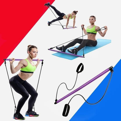Pilates Squat Resistance Bar with Bands